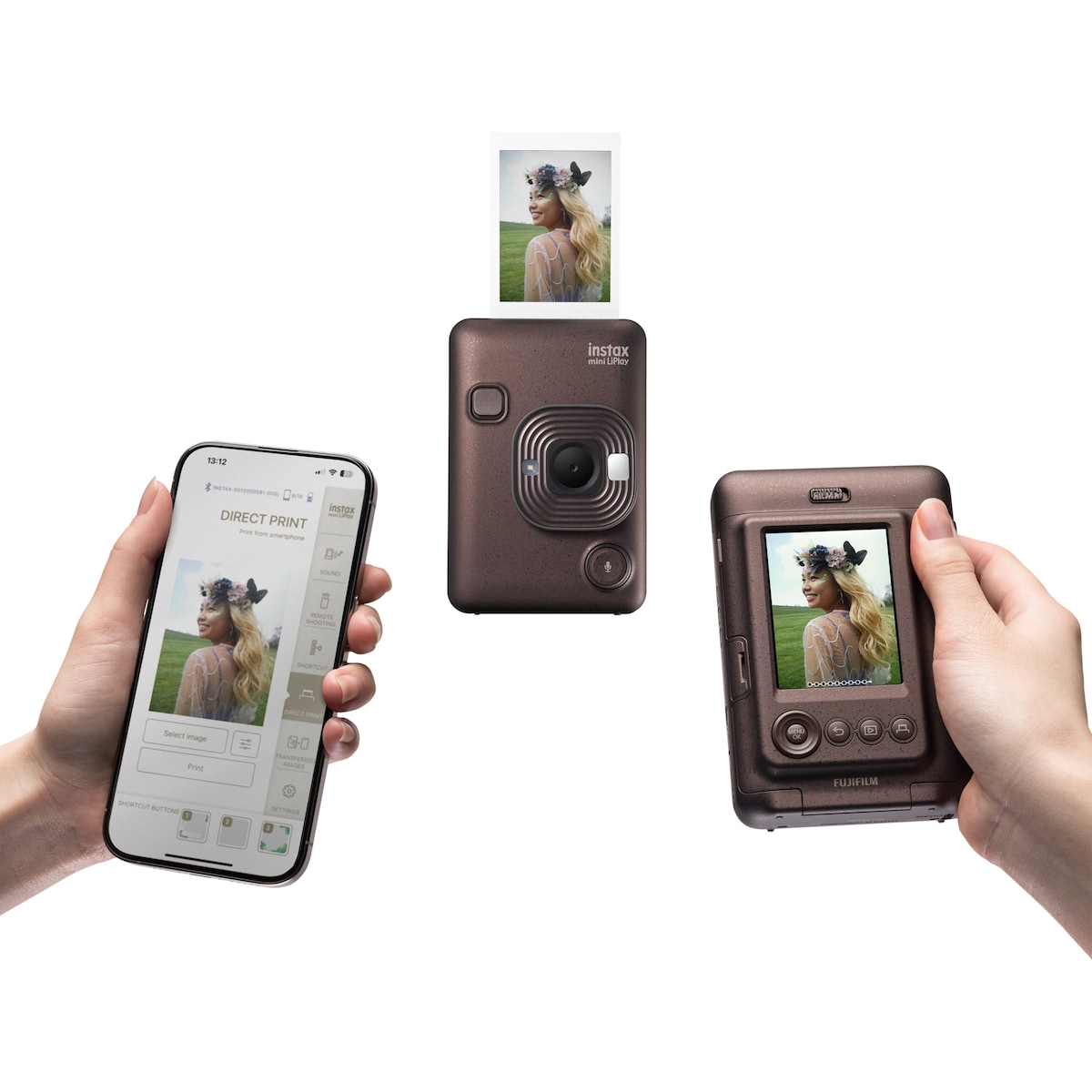 Fujifilm Instax Mini LiPlay instant camera (brown)