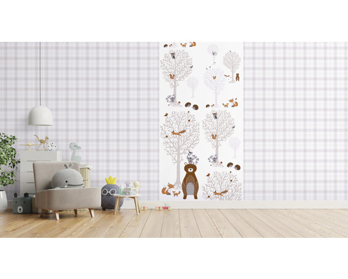 Vliesbehang 38134-1 Little Love bosdieren grijsbruin