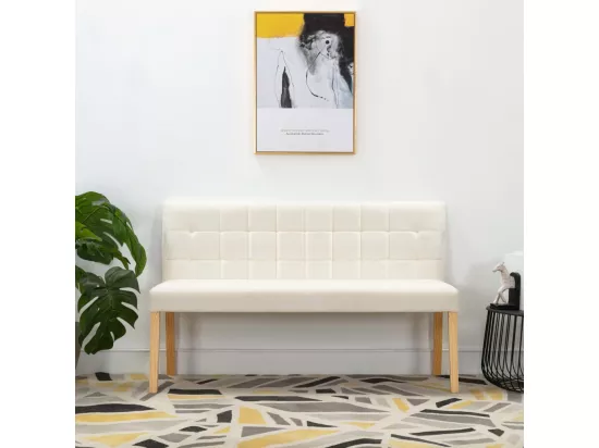 Banc 140 cm Crème Velours