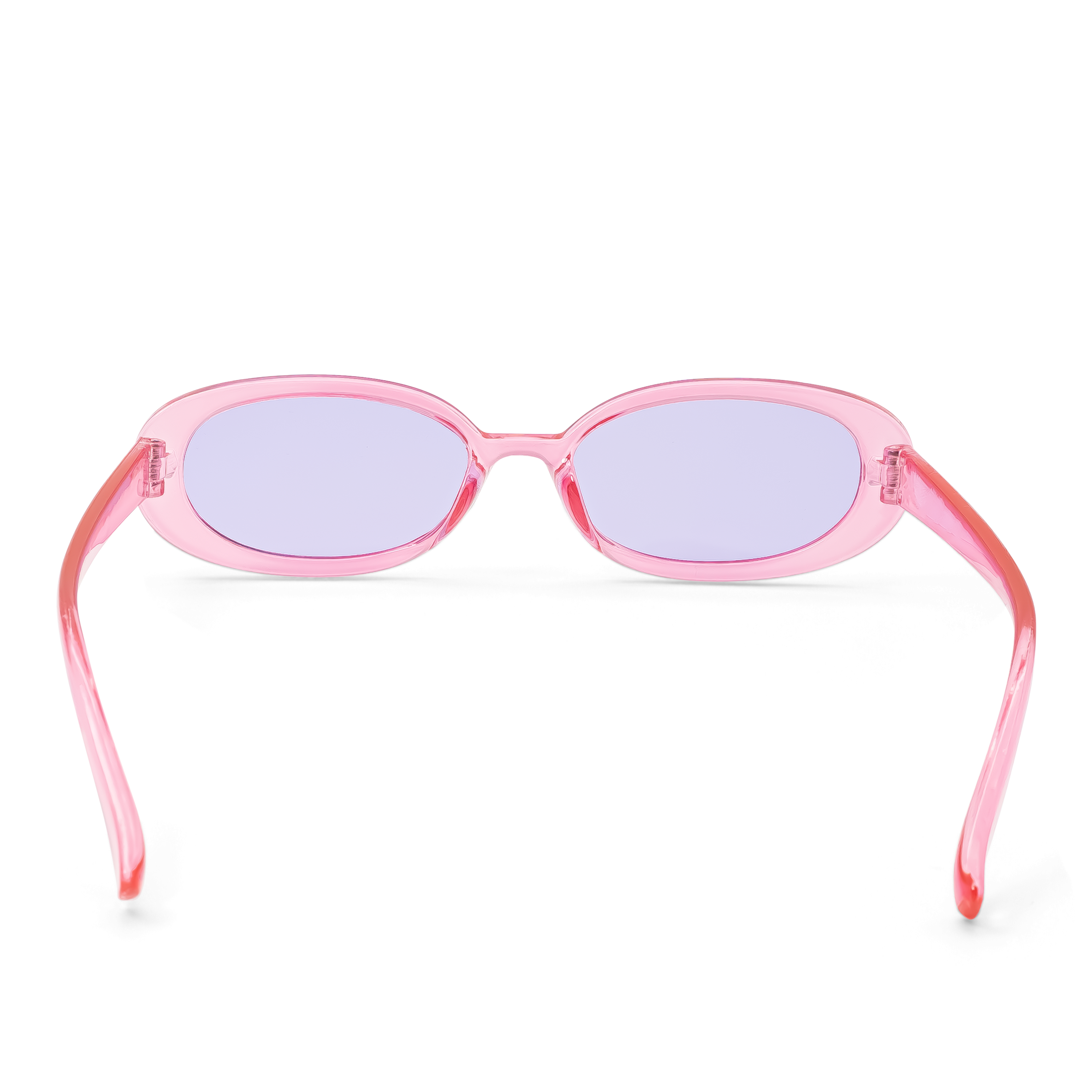 Retro Sonnenbrille Fashion Accessoire Schmale Sunglasses mit Getönten Gläsern - Pink / Lila (Oval)