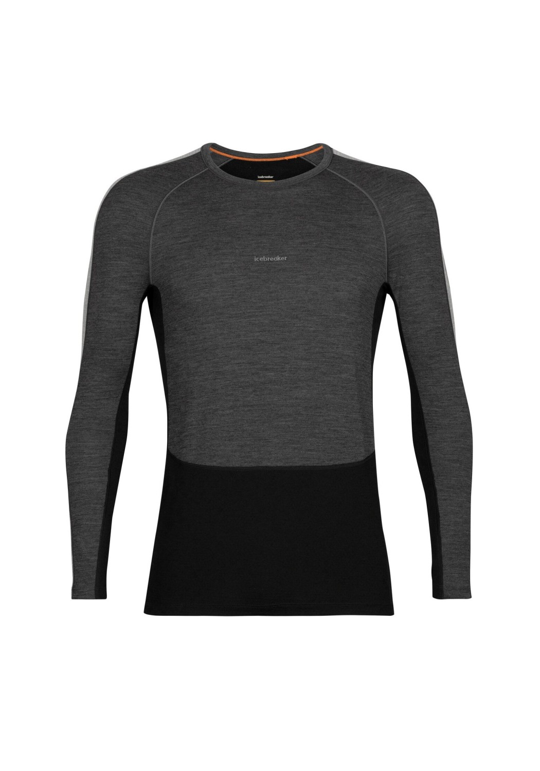 Icebreaker Herren-Langarmshirt ZoneKnit™ 200 LS Crewe Jet Heather/Black/Metro H