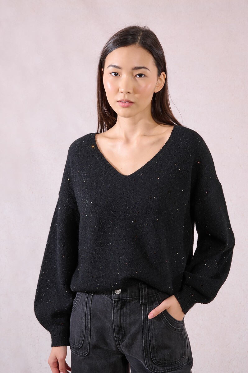 MOLLY BRACKEN<br>Suéter oversized com lantejoulas