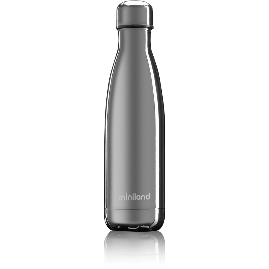 miniland Thermosflasche bottle deluxe silver mit Chromeffekt 500ml