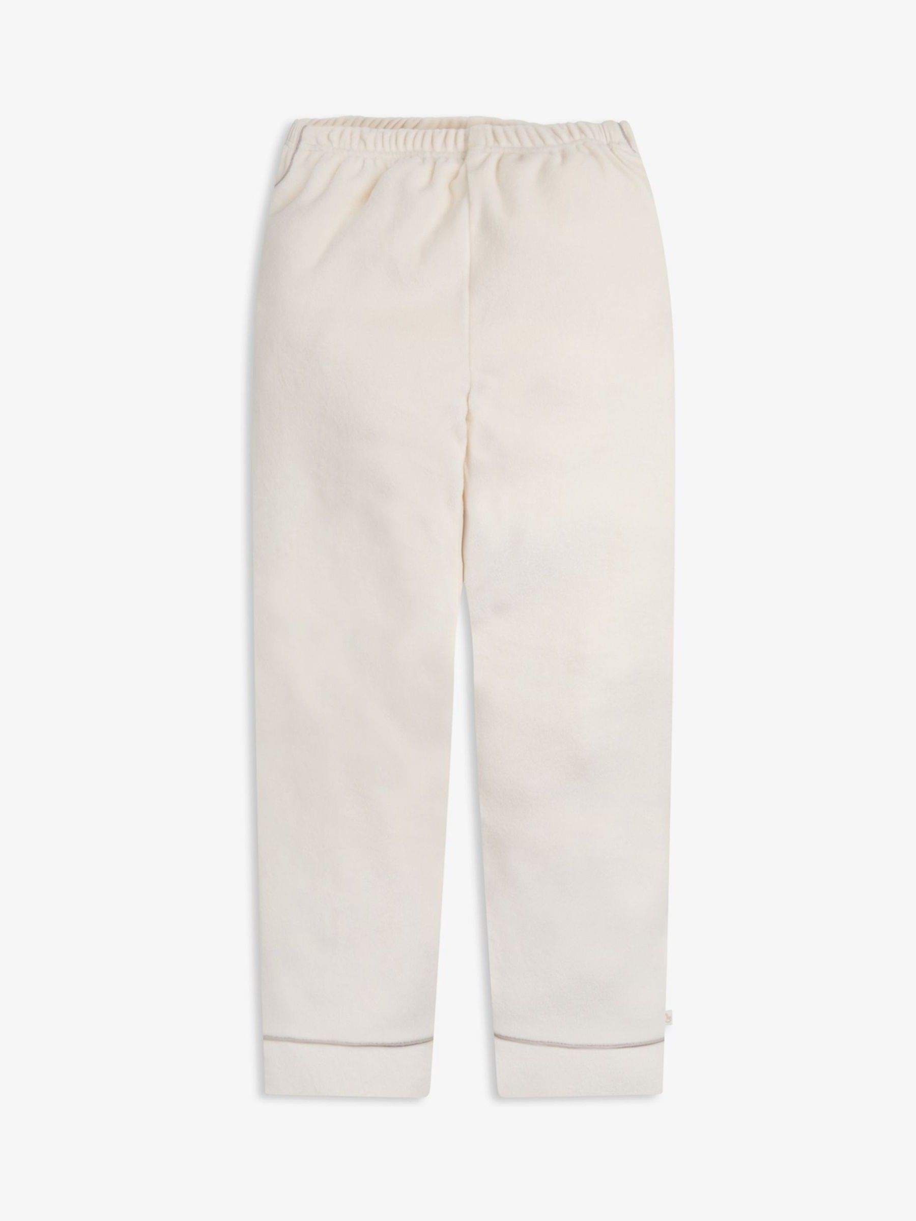 Crème - The Little Tailor Luxe kerstpyjama voor kinderen van zacht aanvoelend velours