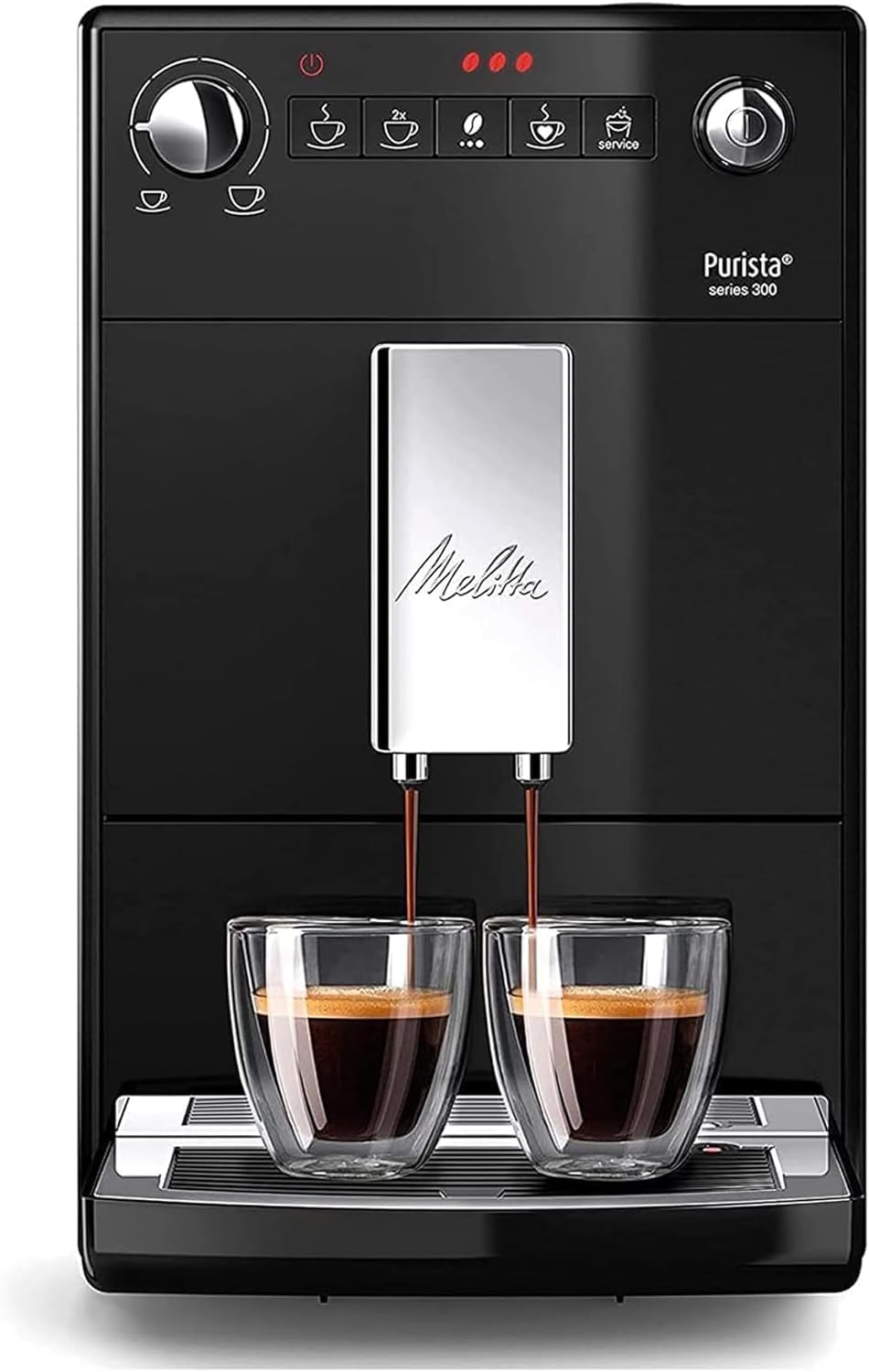 Melitta, Purista, Argent, F230-101 Machine à Café et Expresso 1L Automatique avec Broyeur à Grains, Compacte, Silencieuse