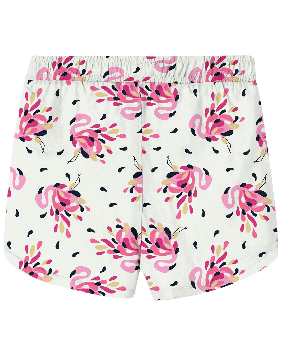 Shorts NKFVIGGA - FLAMINGO in white alyssum