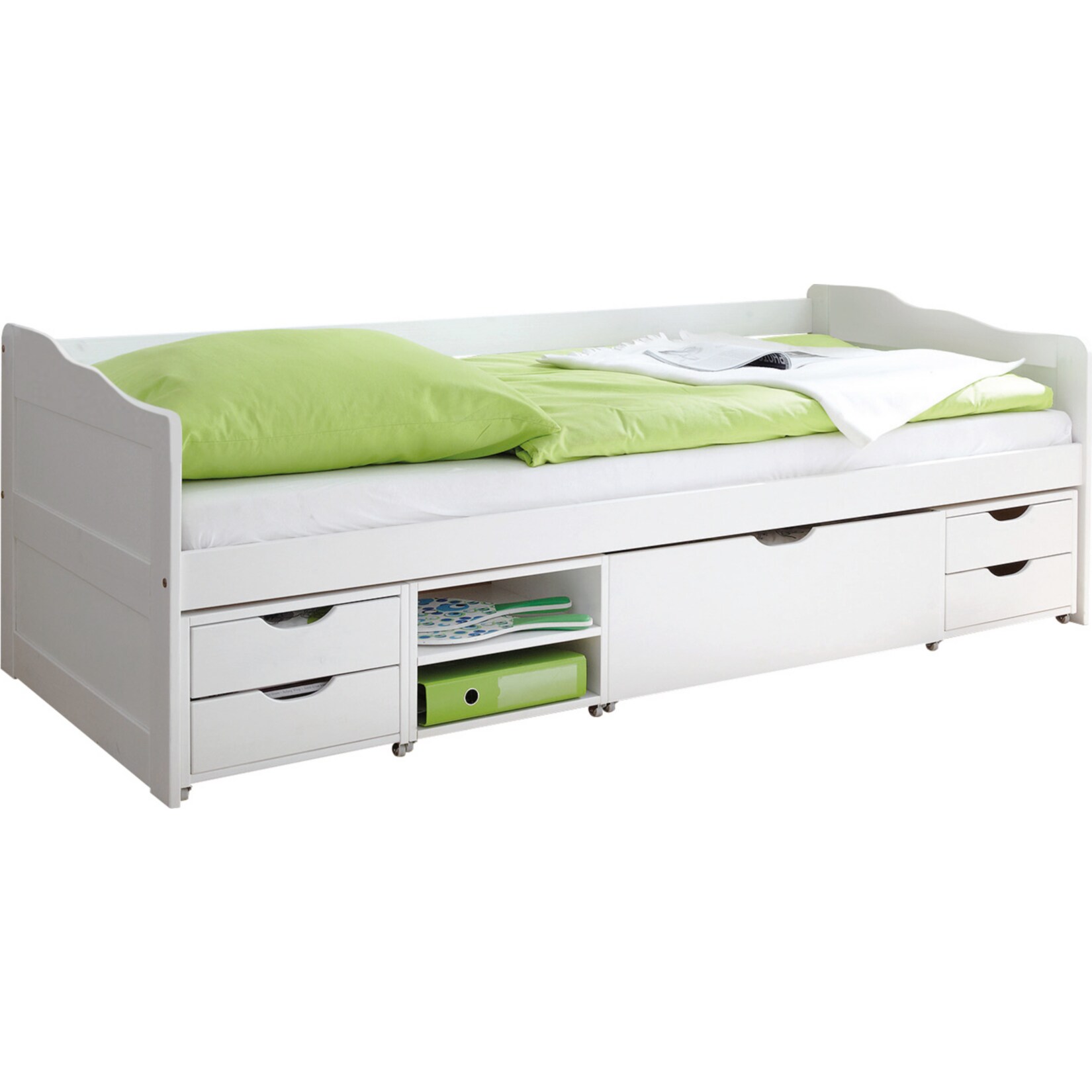 TiCAA Sofabett Funktionsbett Gästebett Marlies Kiefer Weiß