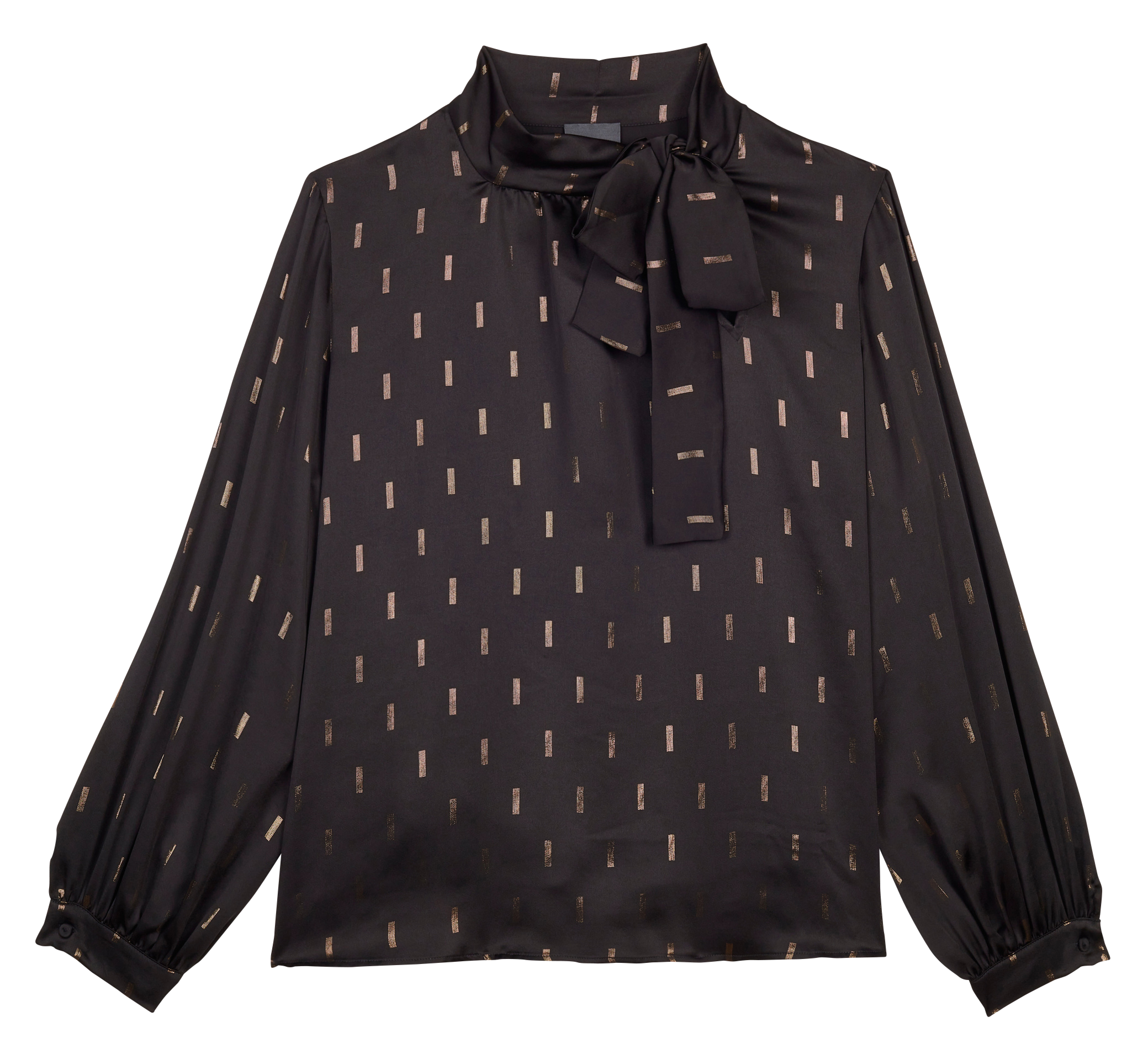 BALZO - Blouse col V imprimée| Noir