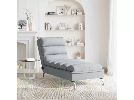 Prolenta Premium - Chaise longue de massage avec coussins gris clair tissu