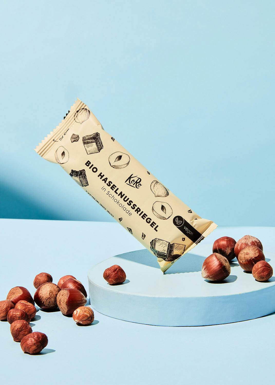 Bio Haselnussriegel mit Schokolade 50 g