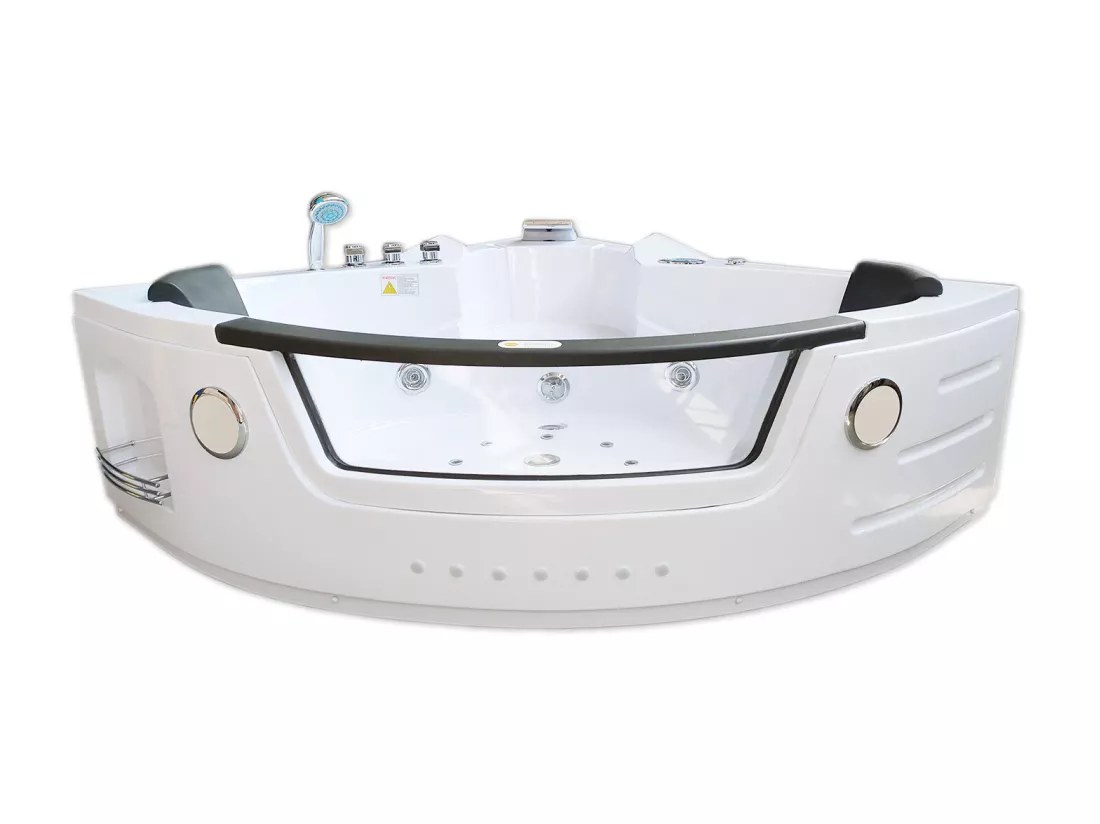 Baignoire Hydromassage Chromotherapie 140 X 140 cm avec chauffage et double pompe 20 jets – Camelia
