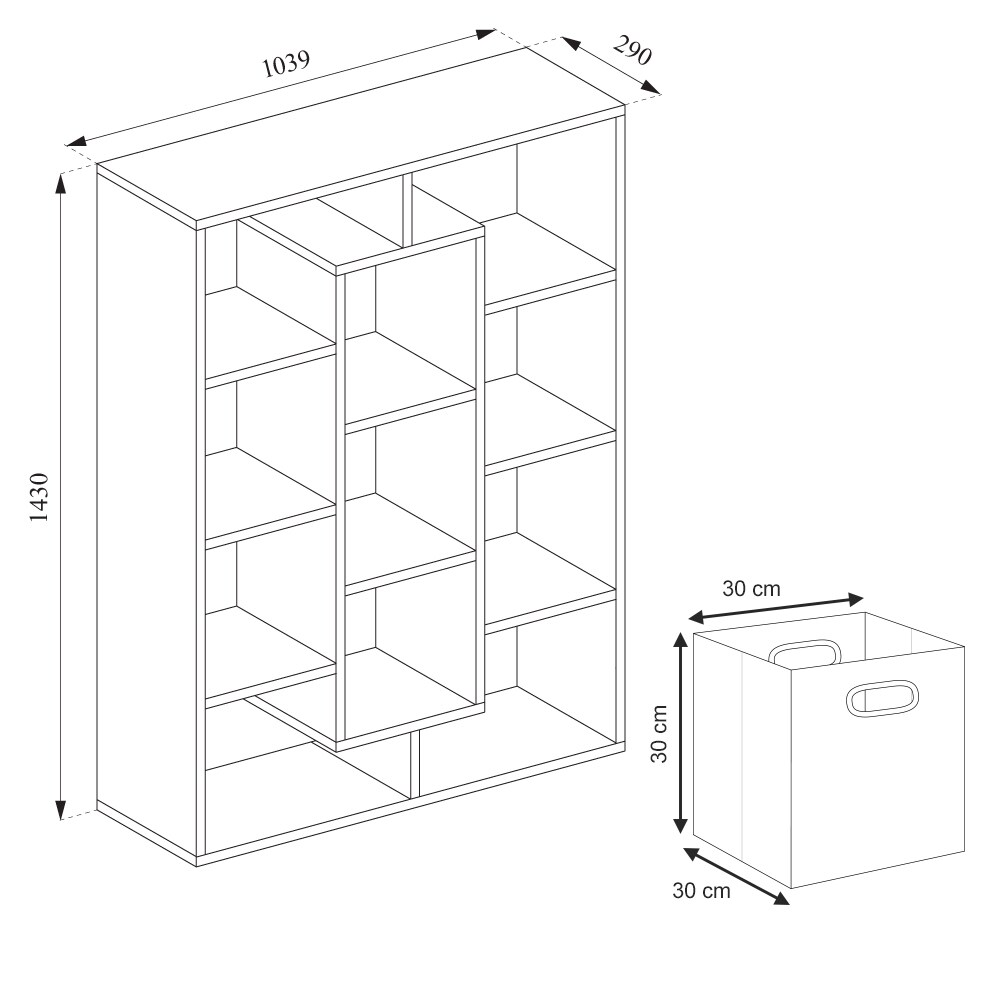 Vicco Raumteiler Bücherregal Standregal Weiß Fächer Aktenregal Hochregal Faltbox