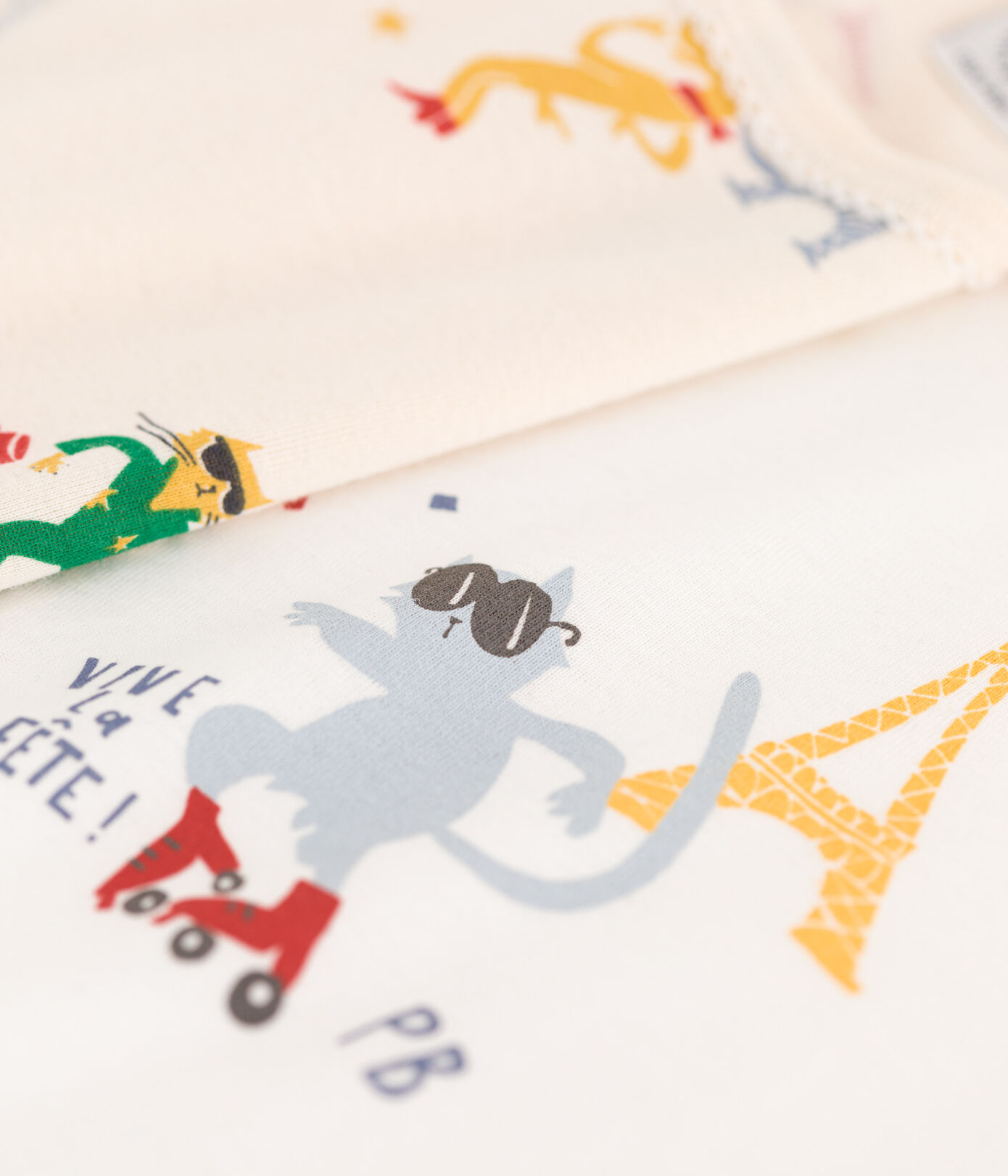 Lot de 2 tee shirts manches longues petite fille/petit garçon en coton