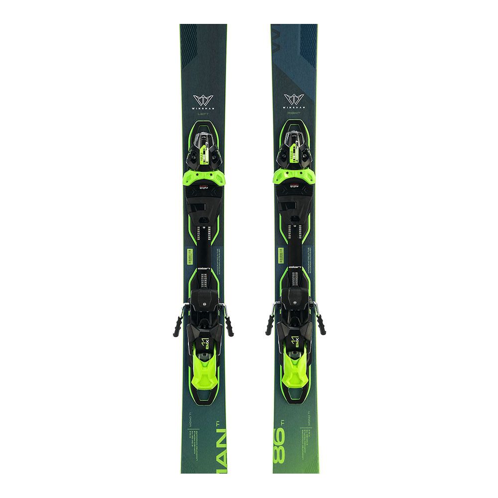 Elan WINGMAN 86 TI FUSION X + EMX 11.0 GW - Pack skis all mountain + Fixations Homme blue/green