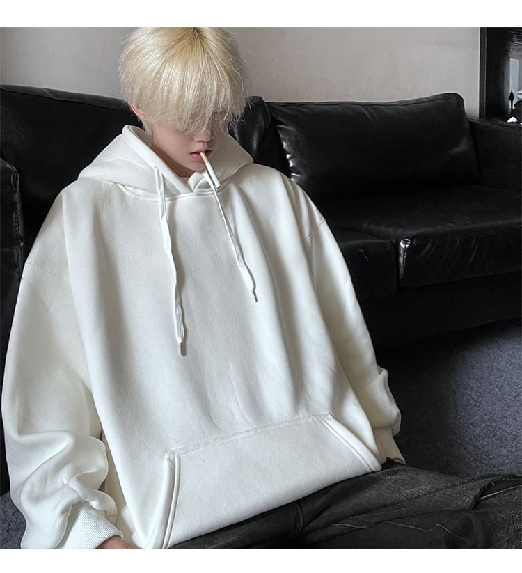 POSI - Effen hoodie met fleecevoering