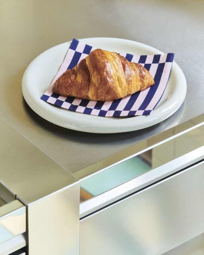 Hay Pattern Napkins-Set of 20 Lunch-Light pink and dark blue pillar stripe