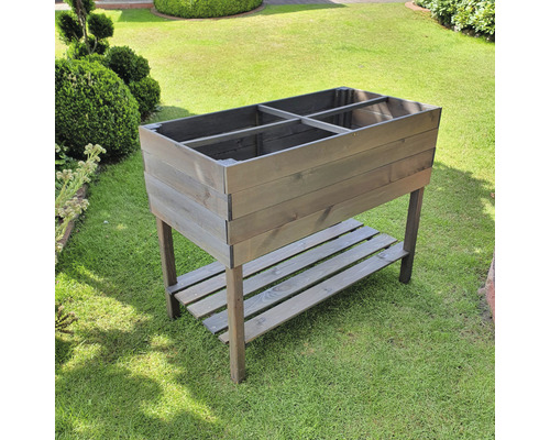 Verhoogd tuinbed op palen promadino incl. folie 100 x 50 x 80 cm grijs