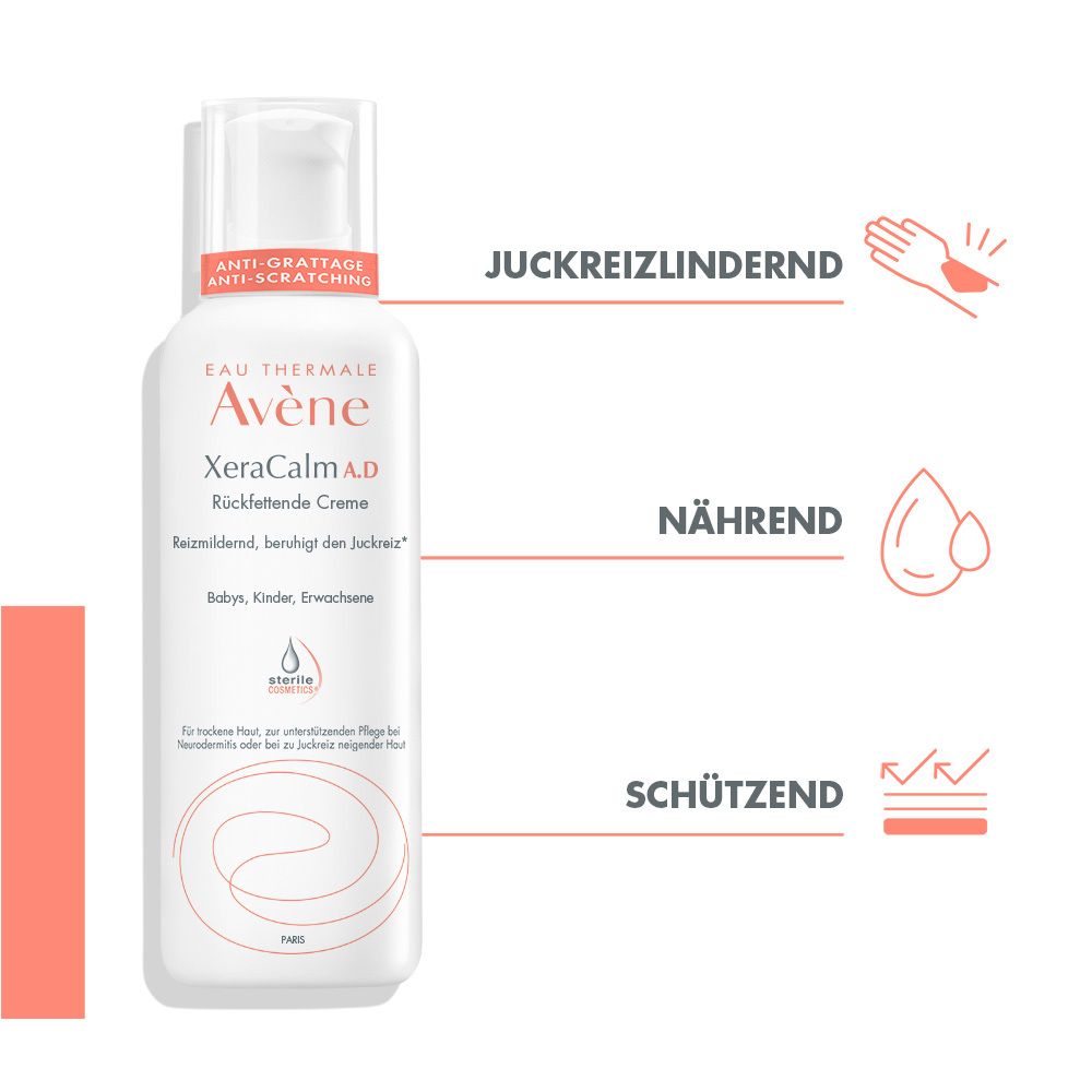 Avène XeraCalm A.D Creme - gegen Juckreiz und zur Pflege von Neurodermitis + Avène XeraCalm A.D. Reinigungsöl 100ml GRATIS