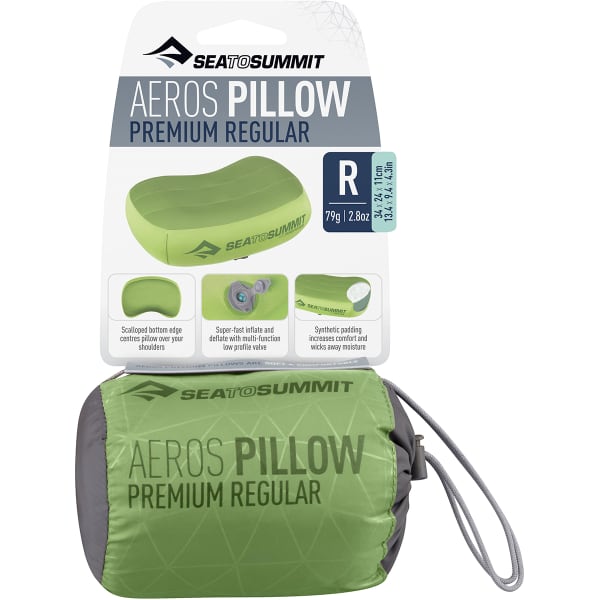 Oreiller de voyage SEA TO SUMMIT OREILLER AERO PREMIUM REGULAR LIME