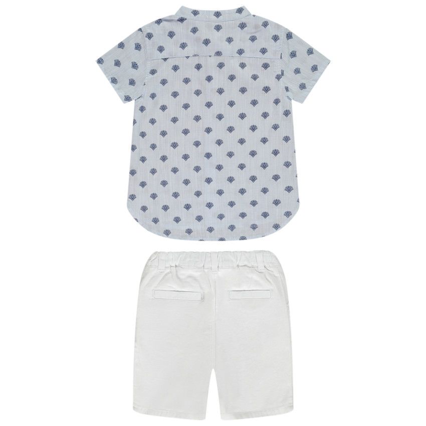 Ensemble 2 pièces avec chemise imprimée pour bébé garçon - Bleu