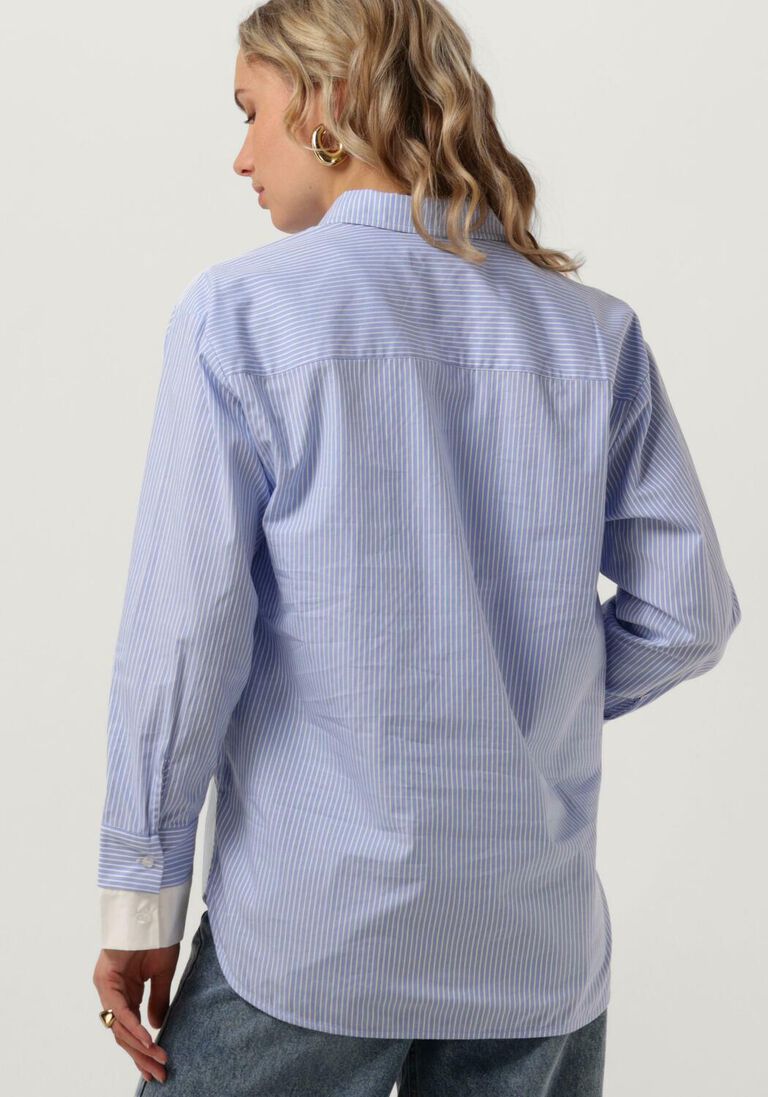 CO\\'COUTURE lichtblauwe co'couture blouse double cuff stripe shirt