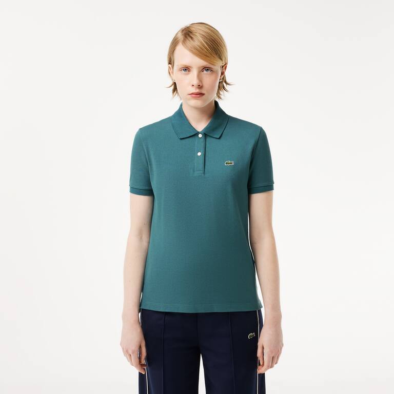 Polo regular fit Lacoste en petit piqué de coton souple Manches Courtes - Bleu - Lacoste - Femme