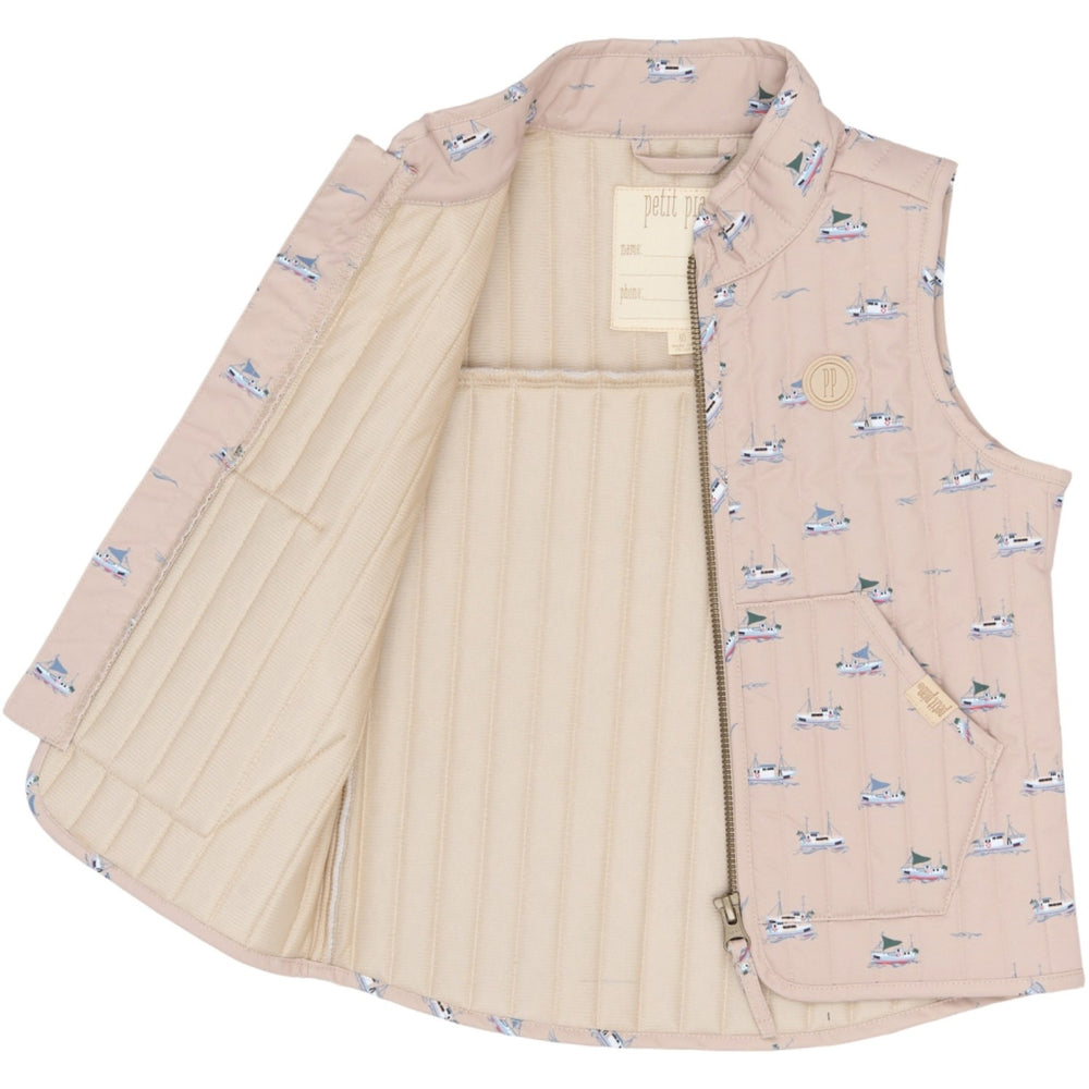 Køb Petit Piao Oxford Tan Boat AOP PPEver Thermo Waistcoat