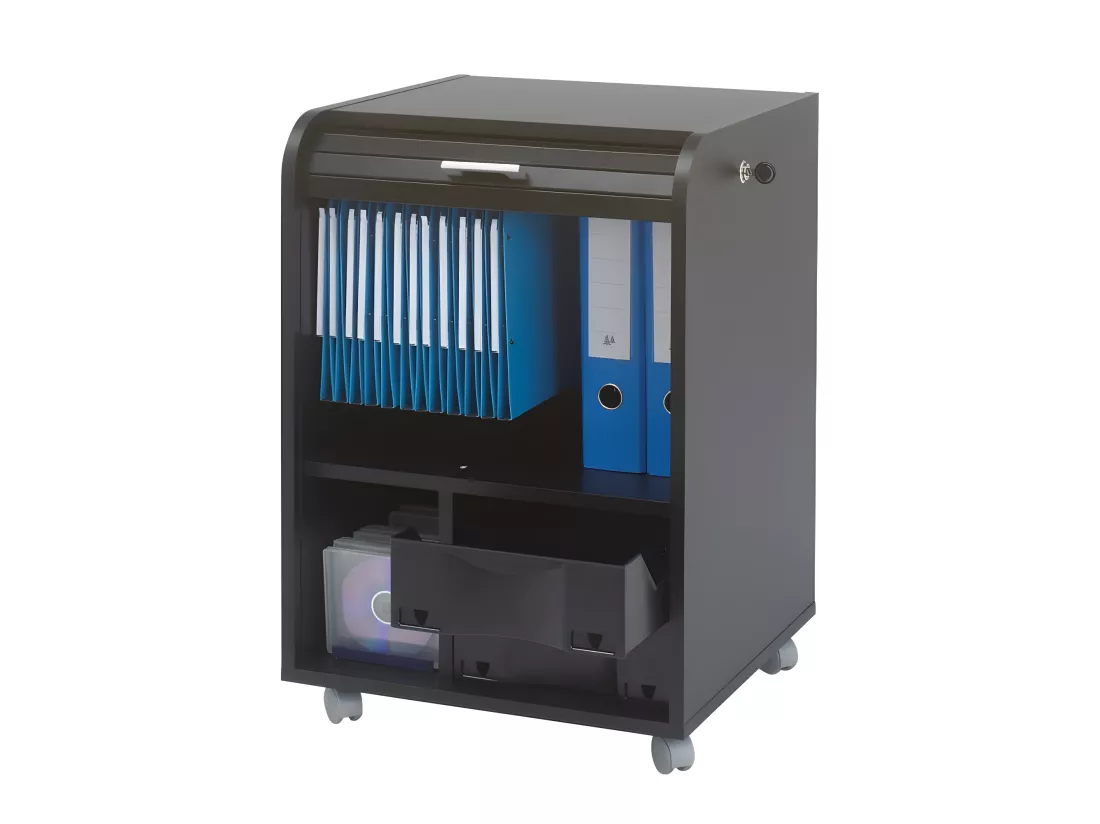 Caisson de Bureau Noir Sur Roulettes - Coloris: Drapeau anglais 701