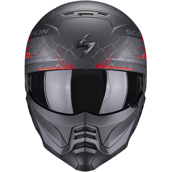 Scorpion - Casque Exo-Combat II Xenon Noir Mat / Rouge