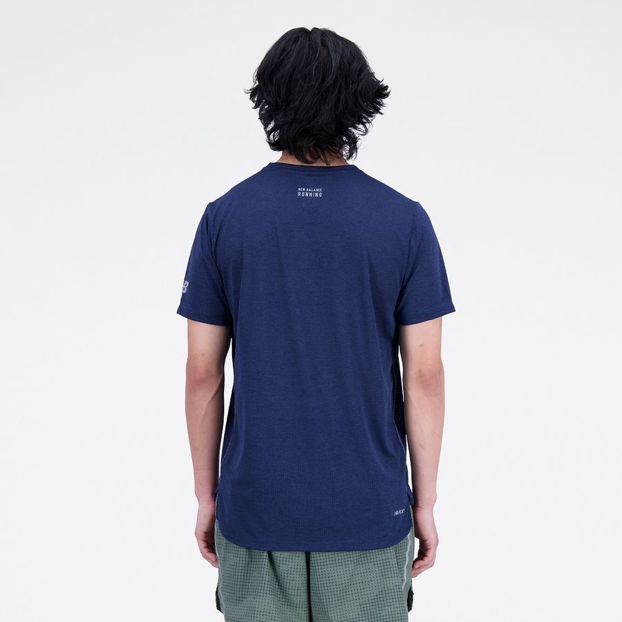 New Balance T-shirt Running Graphic Impact Run - Bleu Marine