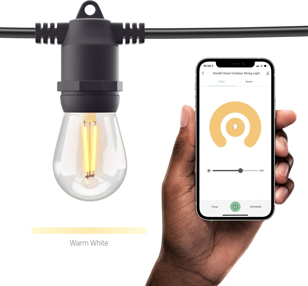 Hombli - Smart Outdoor Lyskæde - 5 Meter