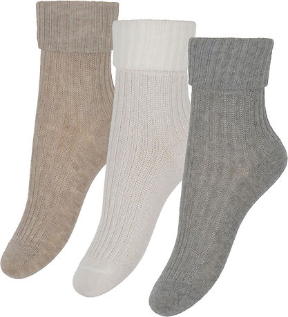 MP Socken - 3er-Pack - Rib - Grau meliert/Braun Meliert/Weiß