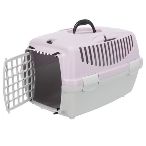 Transportadora para animais de estimação Trixie Capri com alça, cinza e malva