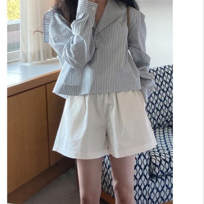 Arroba - Blouse met lange mouwen en gestreepte matrozenkraag
