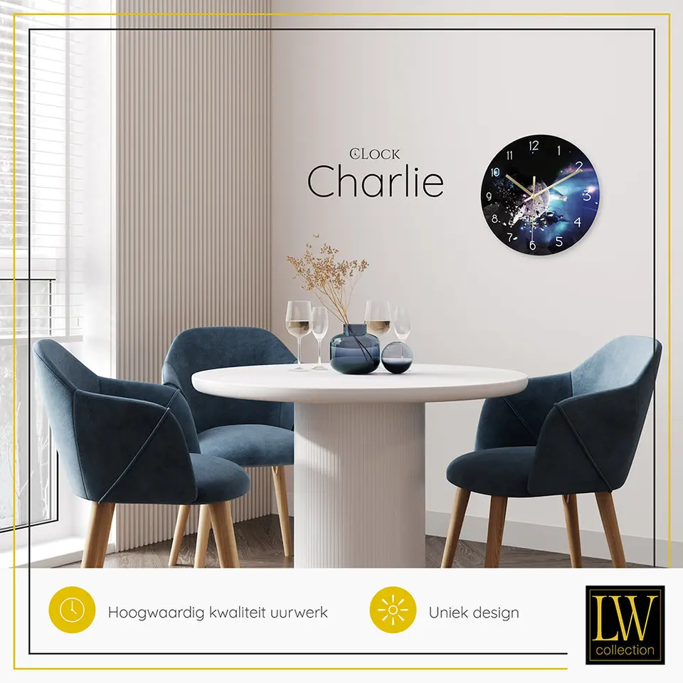 LW Collection Keukenklok Charlie 30cm