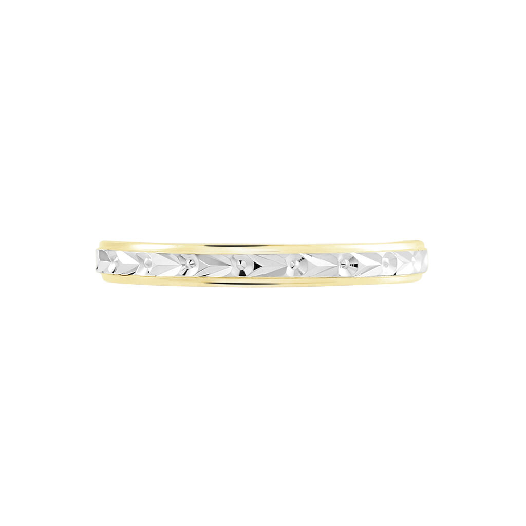 Alliance Mano Ruban Plat Or Bicolore
