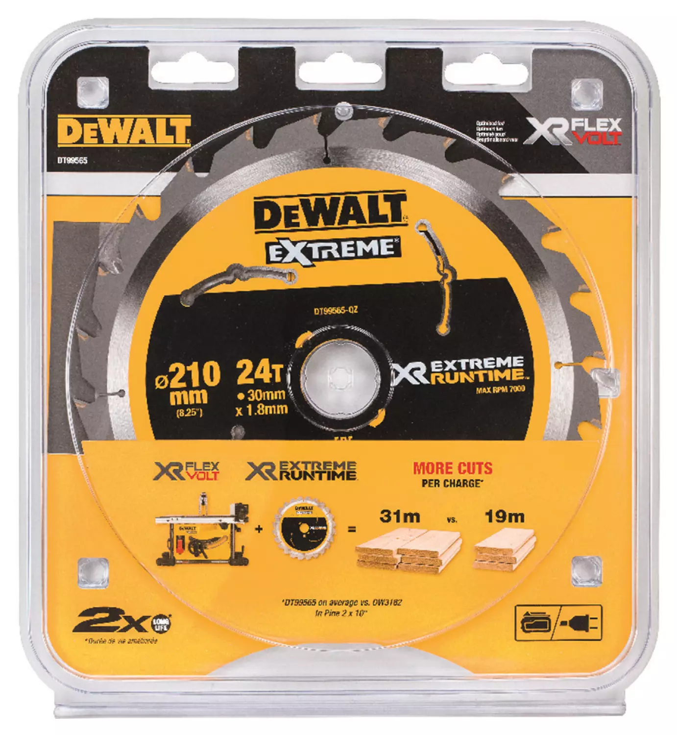 DeWALT DT99565 XR Cirkelzaagblad - 210 x 30 x 24T - Hout