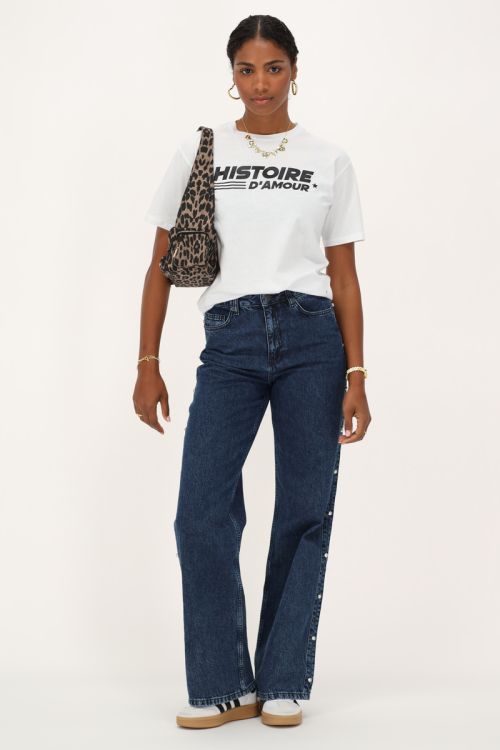 Wit T-shirt met zwarte 