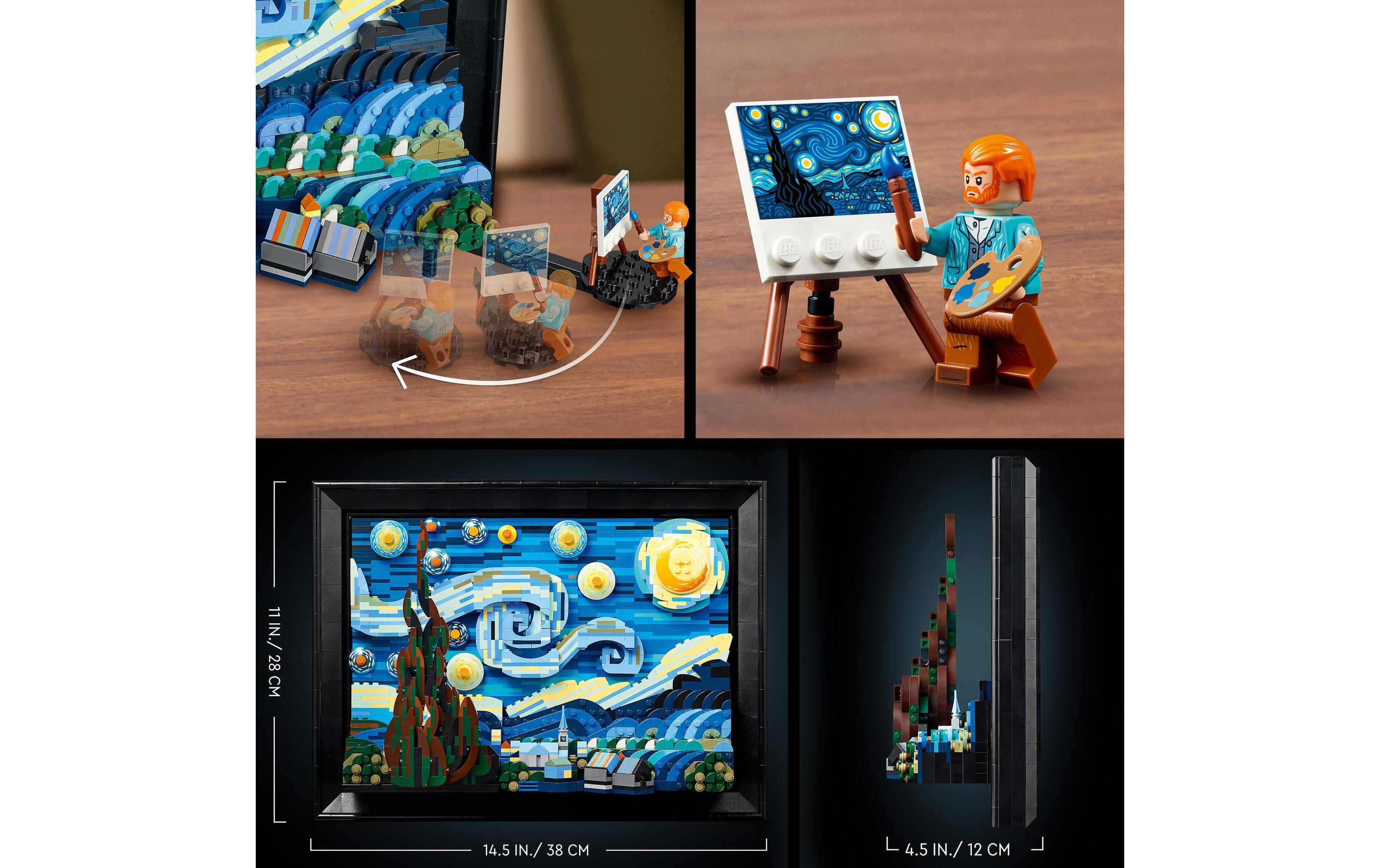 Ideas Vincent van Gogh – Sternennacht 21333<br>Eine 3D-Nachbildung des Meisterwerks von van Gogh