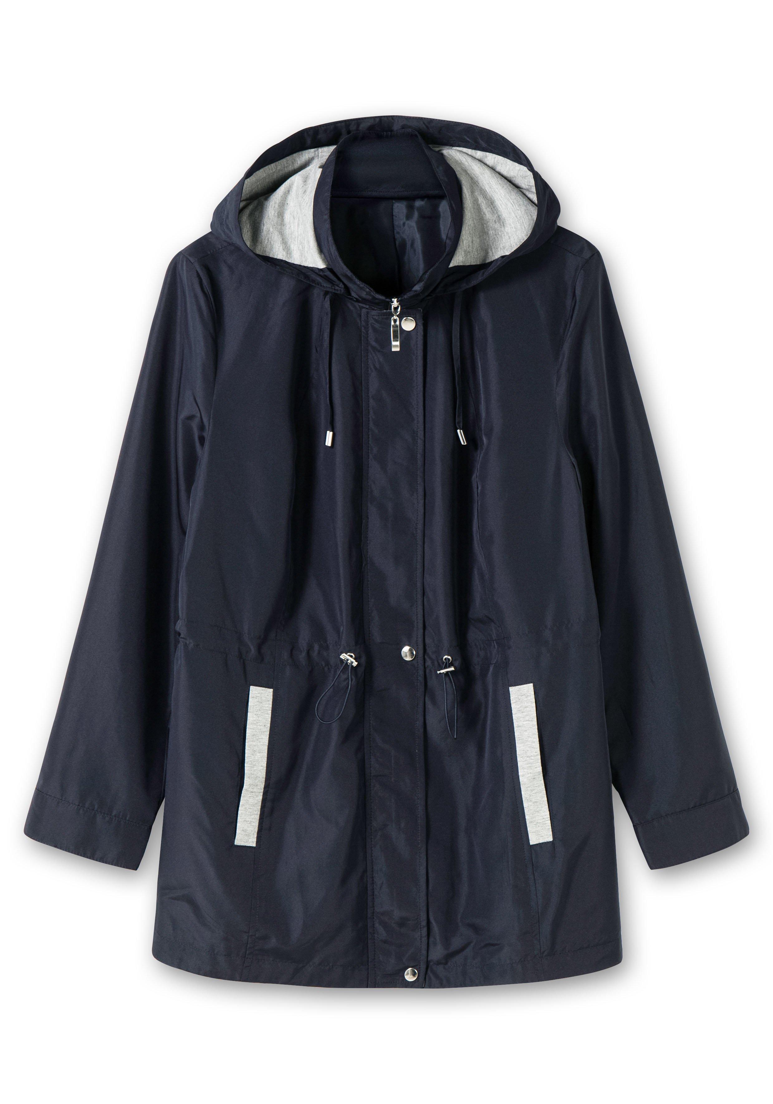 Übergangsjacke mit Kapuze und Kontrastdetails
