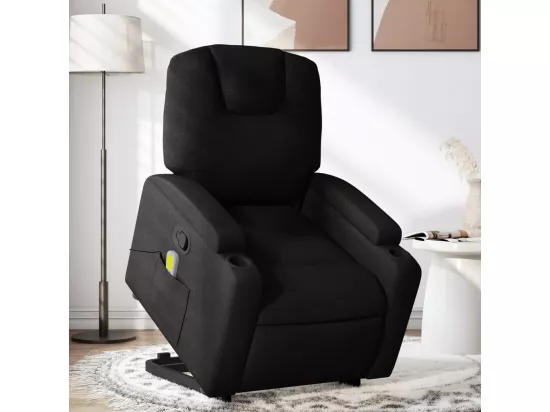 Fauteuil de massage inclinable Noir Tissu
