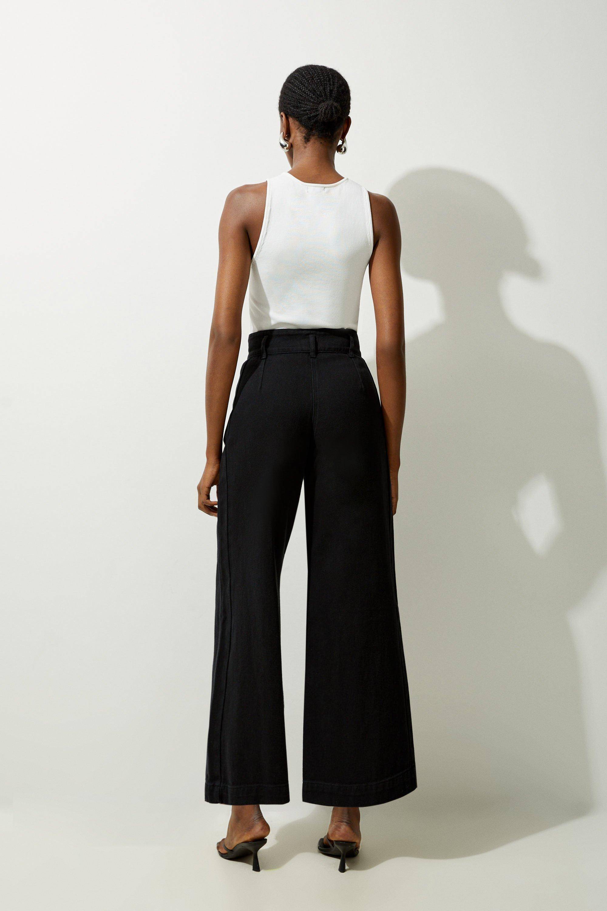 KarenMillen Petite Denim Wide Leg Trousers