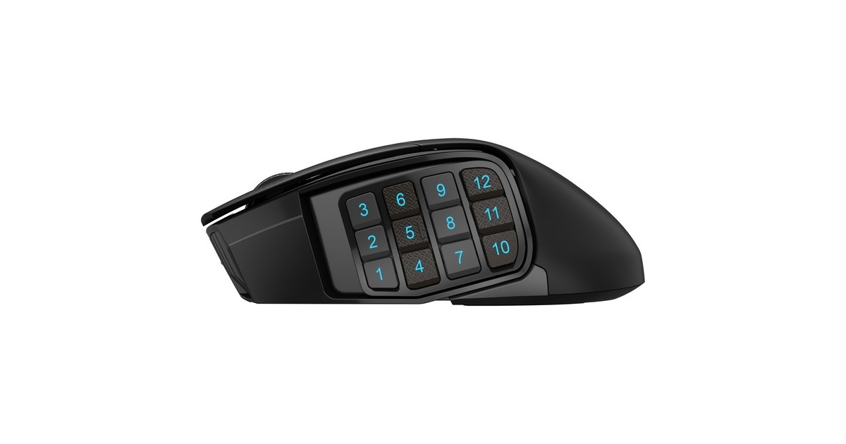 CorsairScimitar Elite Wireless MMO-gamingmuis  (Zwart, 100 - 26.000 dpi, USB 2.0 | 2,4 GHz | Bluetooth | RGB)