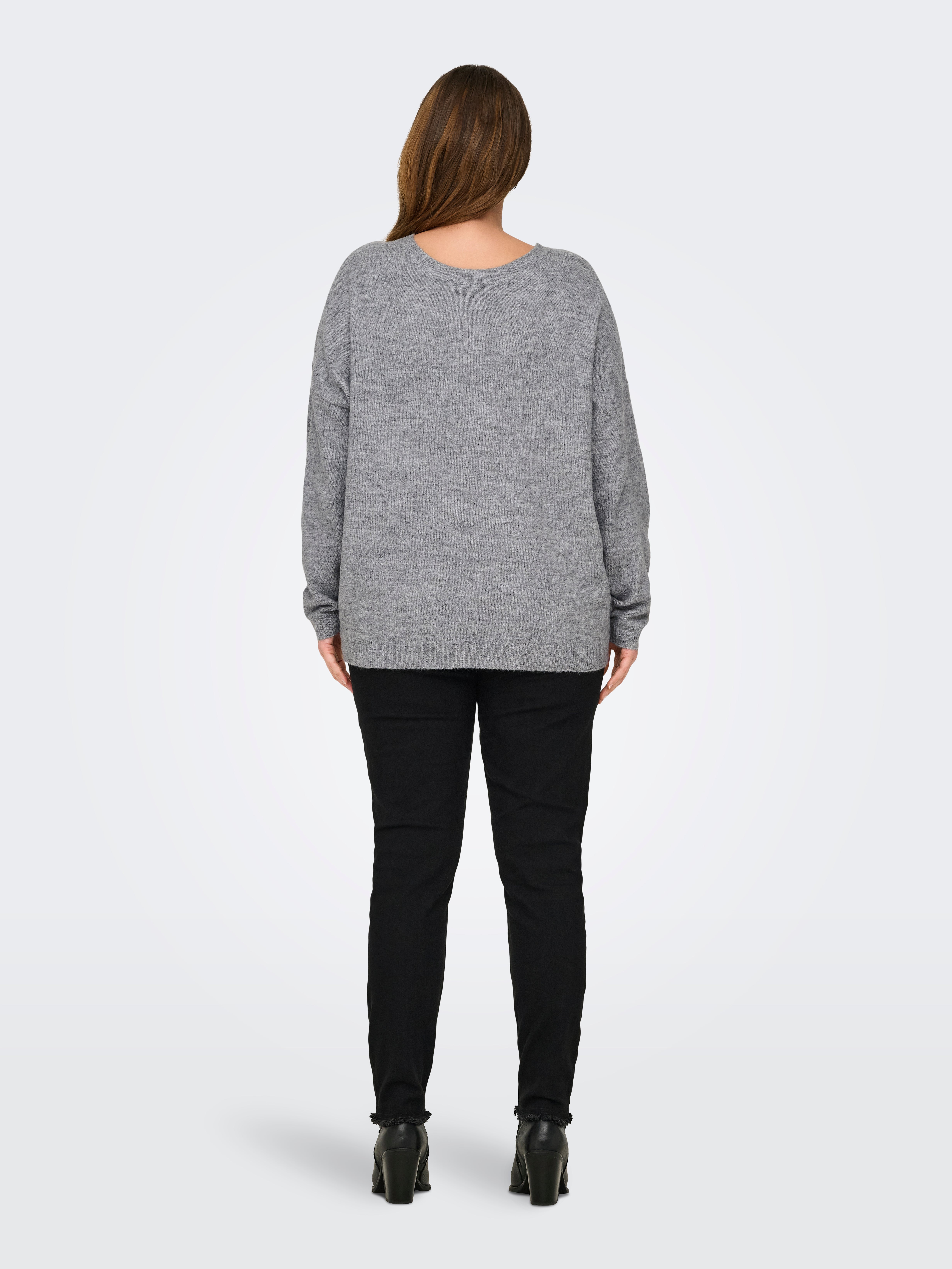 CARMANIFESTA Strickpullover Light Grey Melange