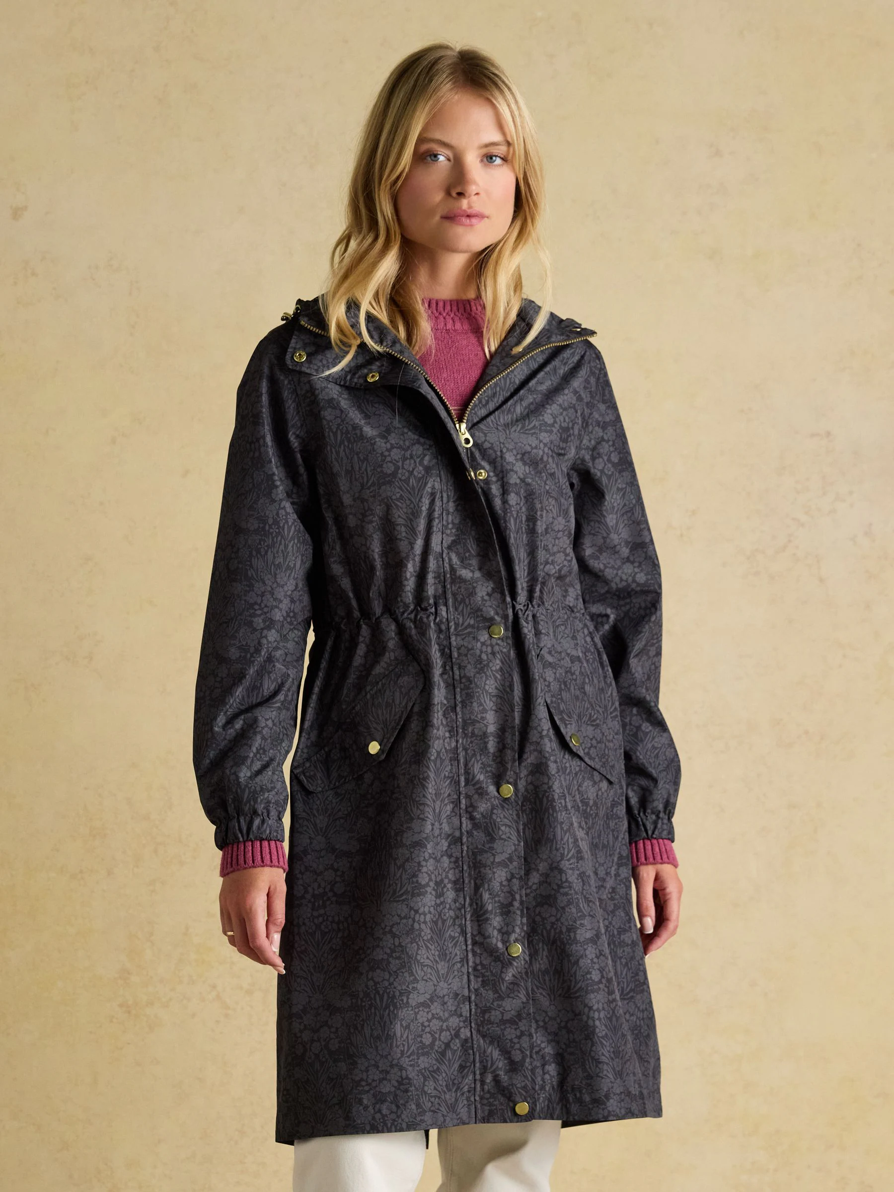 Zwart - Joules Holkham waterdichte opvouwbare regenjas met capuchon