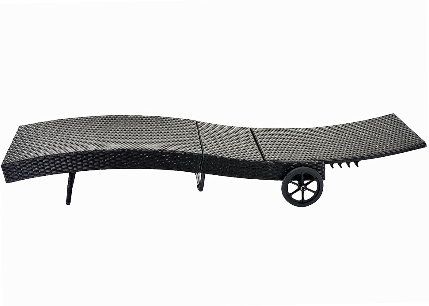 Sonnenliege MCW-D80, Gartenliege Relaxliege Liege, Poly-Rattan ~ anthrazit, Kissen beige