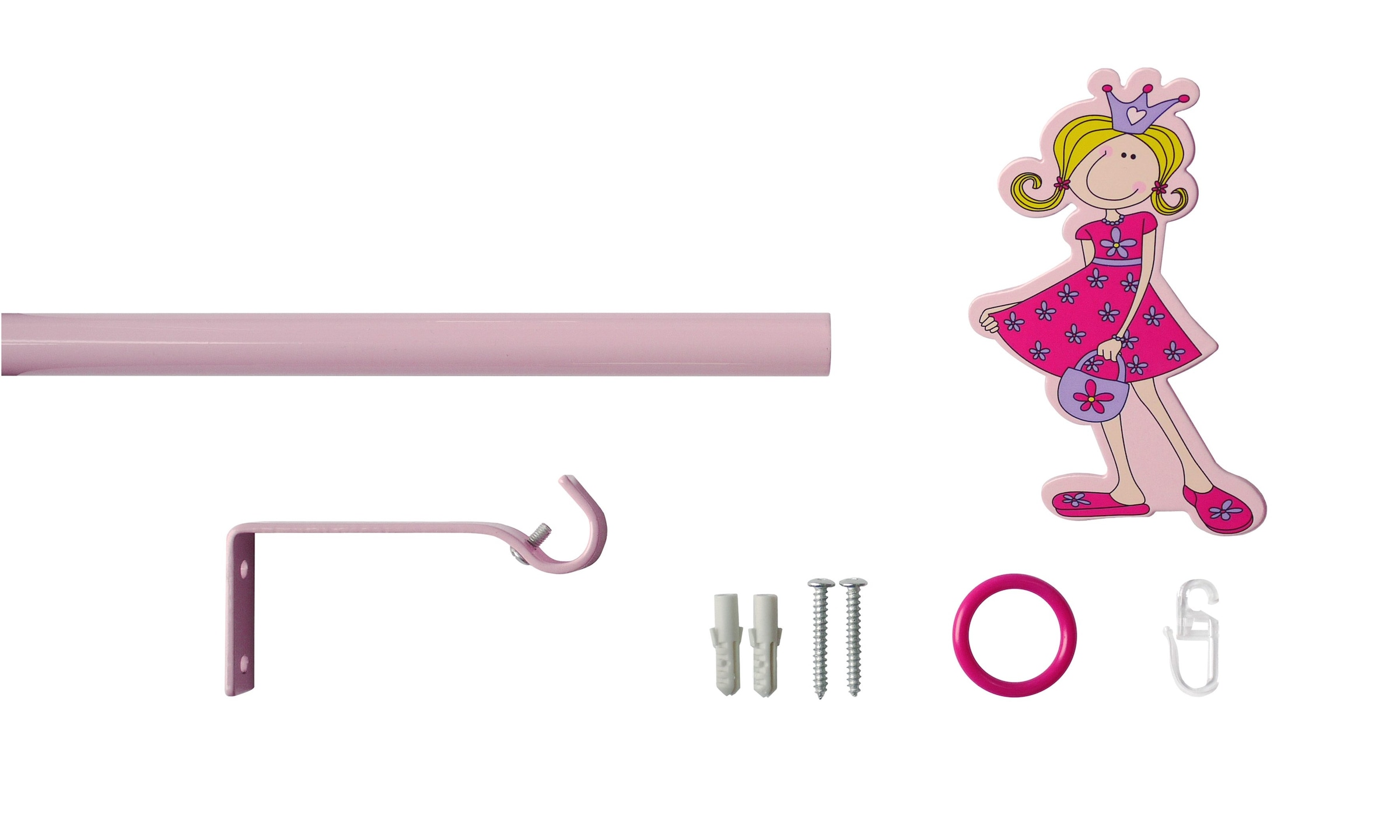 Good Life Gardinenstange »Prinzessin« Ø 16 mm 1 läufig-läufig ausziehbar pink-rosé