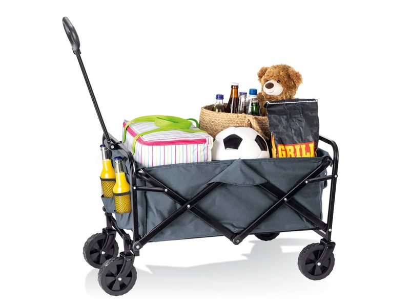 EASYmaxx Klappbarer Bollerwagen, Grau Klappbarer Leiterwagen
