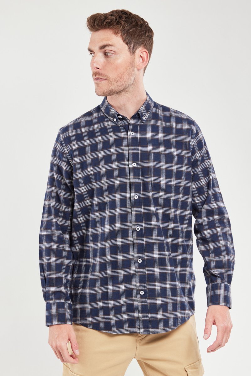 Chemise à carreaux confort - coton