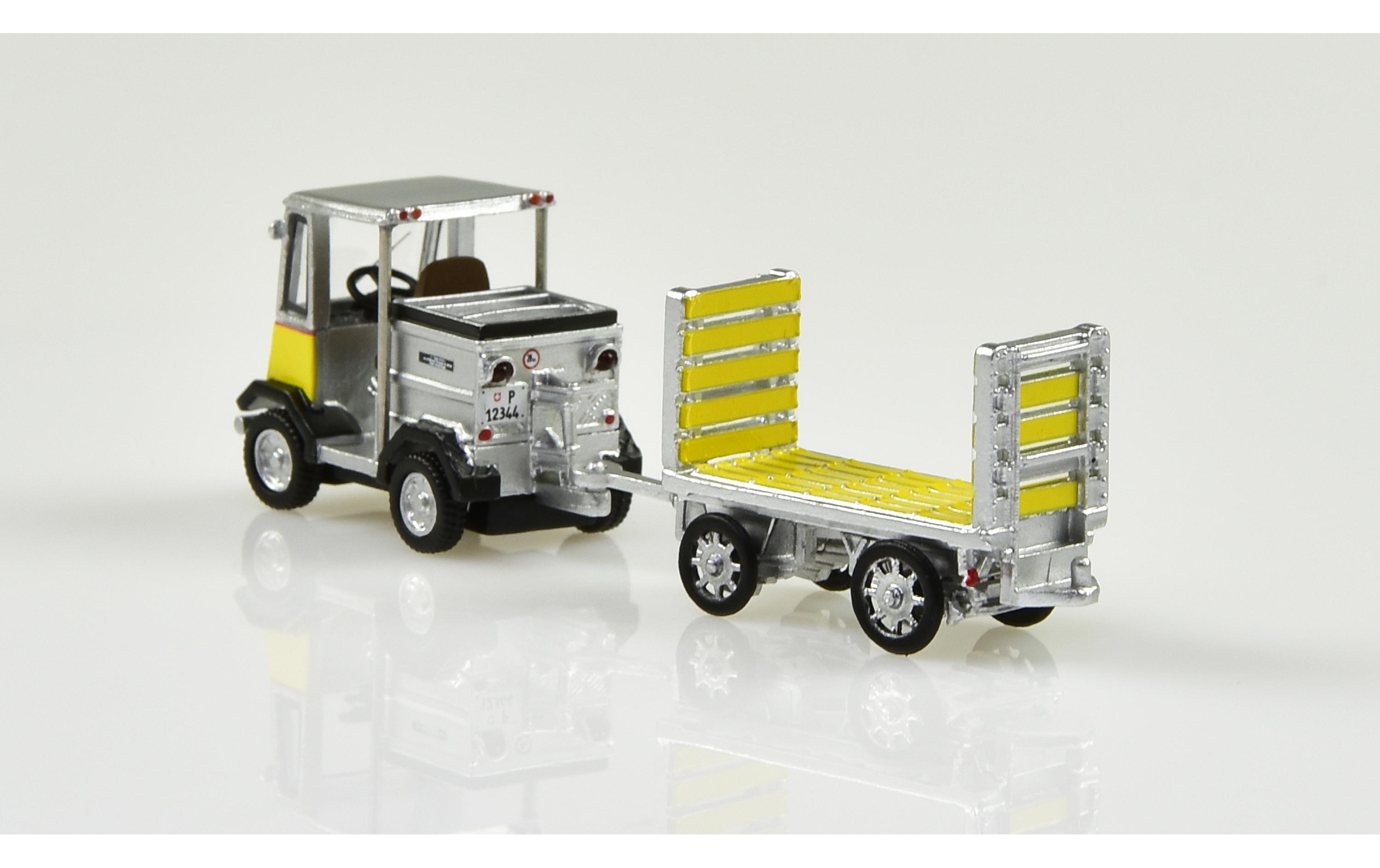 PTT Elektro Schlepper mit Anhänger TR-5047e Nefag 1:87H0 Elektro Modell der Schweizer Post